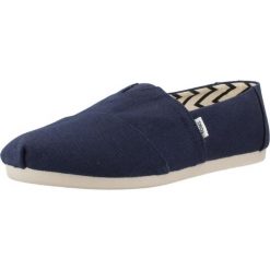 Sandały TOMS 10017660T Niebieski. Niebieskie sandały Toms, bez wzorów, z tkaniny, sportowe, bez obcasa, bez zapięcia. W wyprzedaży za 212.00 zł.
