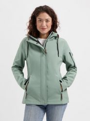 TRAVELIN' Kurtka softshellowa "Malika" w kolorze zielonym rozmiar: 3XL. Zielone kurtki sportowe Travelin', s, z aplikacjami, z polaru, bez kaptura, outdoorowe. Za 292.89 zł.