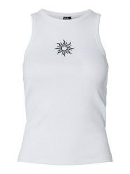 Pieces Top "May" w kolorze białym rozmiar: XS. Białe topy Pieces, xs, bez wzorów, bez kołnierzyka, bez ramiączek. Za 50.95 zł.