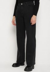 Czarne Jeansy o Szerokim Kroju z Regularnym Stanem Isomara. Czarne jeansy Born2be, l, bez wzorów. Za 129.99 zł.