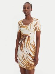 Just Cavalli Sukienka codzienna 80PAOE02 CJ112 Biały Slim Fit. Białe sukienki Just Cavalli, na co dzień, l, bez wzorów, z bawełny, bez kołnierzyka, bez ramiączek, proste. Za 740.99 zł.