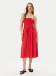 Vero Moda Sukienka letnia Easy 10328766 Czerwony Regular Fit. Czerwone sukienki Vero Moda, na lato, s, bez wzorów, z wiskozy, bez kołnierzyka, bez ramiączek. Za 119.99 zł.