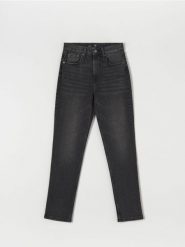 Jeansy straight mid waist - szary. Szare jeansy Sinsay, l, bez wzorów. Za 59.99 zł.