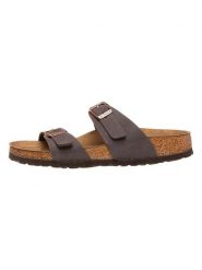 Birkenstock Klapki "Sydney" w kolorze brązowym rozmiar: 38. Brązowe klapki Birkenstock, bez wzorów, z otwartym noskiem, bez obcasa. Za 169.67 zł.