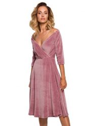 Made of emotion Sukienka w kolorze różowym rozmiar: L. Różowe sukienki Made Of Emotion, l, bez wzorów, z bawełny, bez kołnierzyka, bez ramiączek, midi, rozkloszowane. Za 179.99 zł.