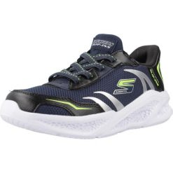Kapcie SKECHERS METEOR-LIGHTS Niebieski. Niebieskie obuwie domowe Skechers, bez wzorów, z syntetyku, bez zapięcia. Za 258.99 zł.