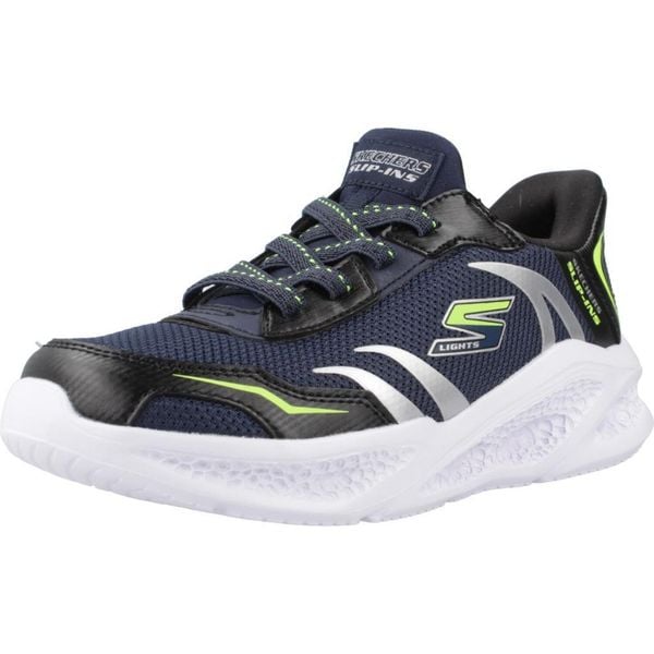 Buty SKECHERS METEOR-LIGHTS Niebieski. Niebieskie obuwie domowe Skechers, z materiału, trekkingowe. Za 290.00 zł.