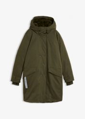 Hydrofobowy płaszcz funkcyjny. Czarne płaszcze bonprix, bez wzorów, bez kaptura. Za 249.99 zł.