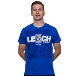 Koszulka Lech Poznań niebieska "Niech zwycięża". Niebieskie bluzki KKS LECH POZNAŃ, l, bez wzorów, sportowe, bez kołnierzyka, bez ramiączek. Za 59.99 zł.