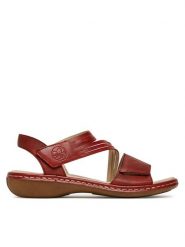 Rieker Sandały 65964-35 Czerwony. Czerwone sandały Rieker, bez wzorów, ze skóry, bez obcasa, na płaskiej podeszwie, bez zapięcia. Za 259.99 zł.