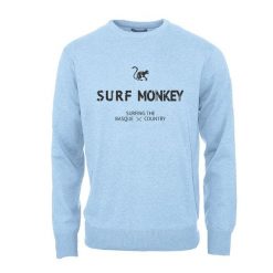 Bluza z bawełny organicznej – Okrągły dekolt / Dorośli (Błękitny). Niebieskie bluzy sportowe SURF MONKEY, m, bez wzorów, z bawełny, bez kaptura. Za 309.95 zł.