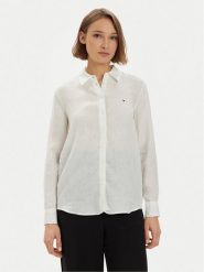 Tommy Hilfiger Koszula WW0WW42037 Biały Relaxed Fit. Białe koszule TOMMY HILFIGER, bez wzorów, ze lnu, bez kołnierzyka, bez ramiączek. Za 269.99 zł.