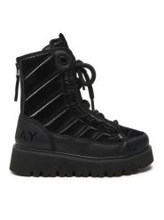 REPLAY Botki Melrose Lace Lace-Up GWF2H.000.C0012T Czarny. Czarne botki Replay, bez wzorów, ze skóry, bez obcasa, na płaskiej podeszwie, bez zapięcia. Za 579.99 zł.
