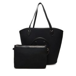 Torebka Valentino. Czarne shopper Valentino, bez wzorów, bez dodatków. Za 269.99 zł.