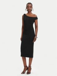 Patrizia Pepe Sukienka koktajlowa 2A3040/J333-K103 Czarny Regular Fit. Czarne sukienki Patrizia Pepe, bez wzorów, z syntetyku, wizytowe, bez kołnierzyka, bez ramiączek. Za 1,289.00 zł.