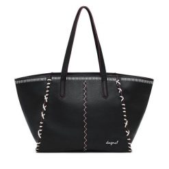 Torebka Desigual. Czarne shopper Desigual, bez wzorów, bez dodatków. Za 429.99 zł.