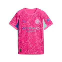 Młodzieżowa koszulka bramkarska Manchester City 25/26 PUMA. Czerwona bluzki Puma, m, bez wzorów, z tkaniny, młodzieżowe, bez kołnierzyka, bez ramiączek. Za 349.00 zł.