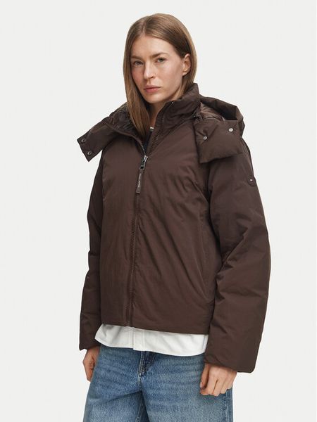 Tommy Hilfiger Kurtka przejściowa WW0WW51514 Brązowy Regular Fit. Brązowe kurtki TOMMY HILFIGER, s, bez wzorów, z syntetyku, bez kaptura. Za 1,299.00 zł.