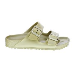 Klapki damskie Birkenstock Arizona Eva. Żółte klapki Birkenstock, bez wzorów, z materiału, bez obcasa. Za 304.00 zł.