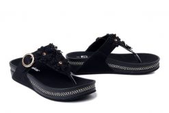 RIEKER V1466-00 black, klapki japonki damskie. Czarne klapki Rieker, bez wzorów, bez obcasa. Za 339.90 zł.