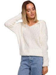 Made of emotion Bluza w kolorze kremowym rozmiar: L/XL. Brązowe bluzy Made Of Emotion, l, bez wzorów, ze splotem, z kapturem. Za 132.05 zł.