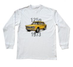 Fiat 125p — bluzka z długim rękawem. Białe bluzki nikiniki, m, bez wzorów, z bawełny, biznesowe, bez kołnierzyka, bez ramiączek. W wyprzedaży za 75.65 zł.