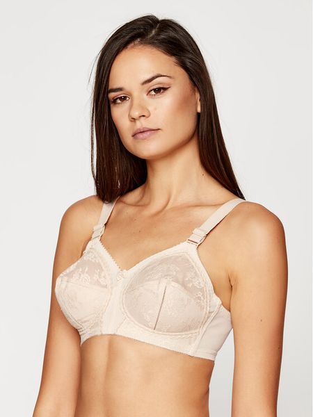 Triumph Biustonosz bezfiszbinowy Doreen 10166213 Beżowy. Brązowe biustonosze Triumph, bez wzorów, z syntetyku. Za 99.00 zł.