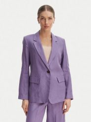Marella Marynarka Vincita 2615041012 Fioletowy Regular Fit. Fioletowe marynarki i żakiety Marella, bez wzorów, ze lnu. Za 909.99 zł.