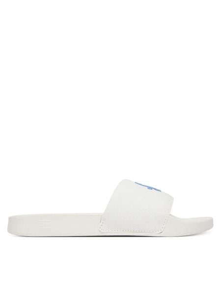 Tommy Hilfiger Klapki Th Script Pool Slide FW0FW09286 Biały. Białe klapki TOMMY HILFIGER, bez wzorów, z materiału, bez obcasa. Za 113.99 zł.
