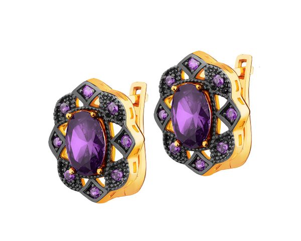 Złote kolczyki z cyrkoniami. Żółte kolczyki Apart, z cyrkonią, złote. Za 1,559.00 zł.