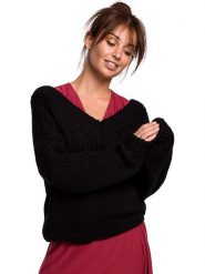 Be Wear Sweter w kolorze czarnym rozmiar: L/XL. Czarne swetry Be Wear, l, bez wzorów, z wełny, bez ramiączek. Za 219.45 zł.