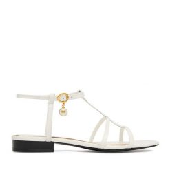 Sandały GINO ROSSI. Białe sandały Gino Rossi, bez wzorów, bez obcasa, na płaskiej podeszwie, bez zapięcia. Za 299.99 zł.