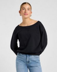 DAMSKA BLUZA LEE OFF SHOULDER SWS UNIONALL BLACK 112371335. Czarne bluzy Lee, m, bez wzorów, bez kaptura. Za 169.99 zł.