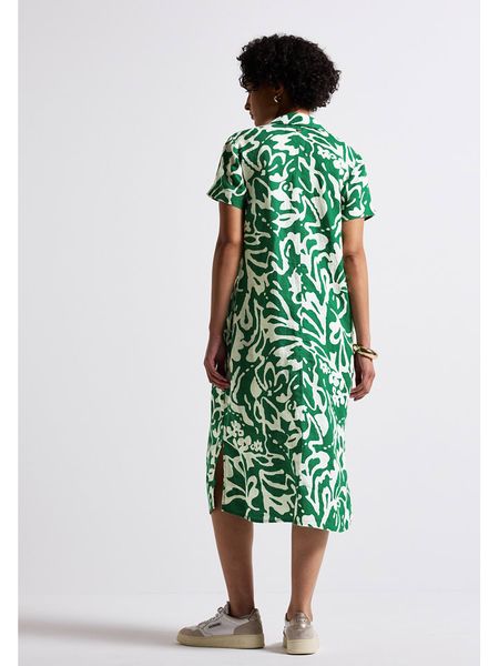 Street One Lniana sukienka w kolorze zielono-białym rozmiar: 34. Zielone sukienki Street One, na co dzień, bez wzorów, ze lnu, street, bez kołnierzyka, bez ramiączek, midi, proste. Za 135.49 zł.