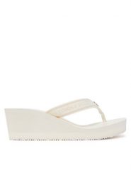 Tommy Hilfiger Japonki Th Stripes Wedge Beach Sandal FW0FW08521 Biały. Białe klapki TOMMY HILFIGER, bez wzorów, z materiału, bez obcasa. Za 179.99 zł.