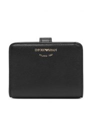 Emporio Armani Portfel EW003034 AF19568 Czarny. Czarne portfele Emporio Armani, bez wzorów, ze skóry. Za 894.99 zł.