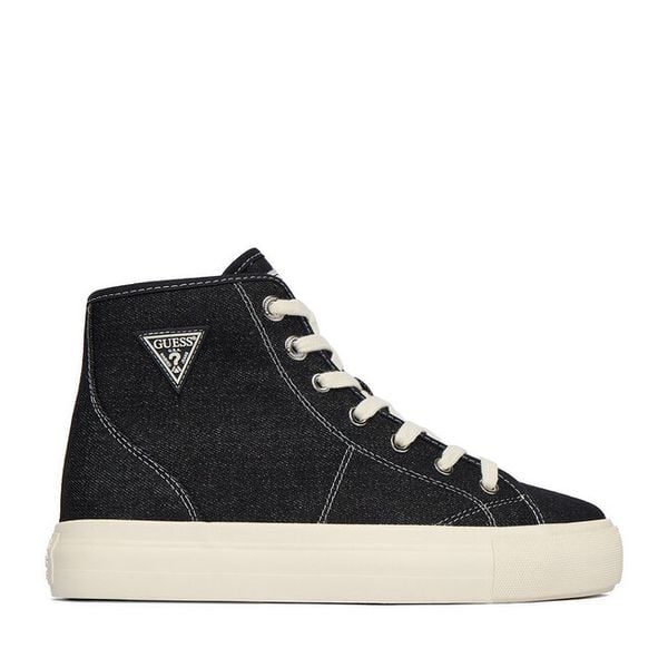 Tenisówki Guess Jeans. Czarne trampki Guess Jeans, z aplikacjami, z jeansu, bez zapięcia. Za 219.99 zł.