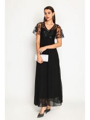 ASSUILI Sukienka w kolorze czarnym rozmiar: 38. Czarne sukienki Assuili, bez wzorów, klasyczne, bez kołnierzyka, bez ramiączek, maxi. Za 165.99 zł.