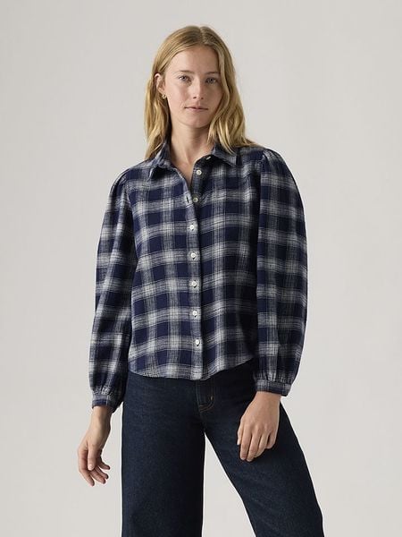 Levi's Koszula w kolorze granatowo-białym rozmiar: M. Niebieskie koszule Levi's®, m, bez wzorów, z bawełny, bez kołnierzyka, bez ramiączek. Za 120.24 zł.