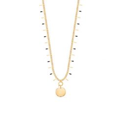 Naszyjnik Margot z czarną emalią z medalikiem. Czarne naszyjniki Lilou, pozłacane. Za 318.00 zł.