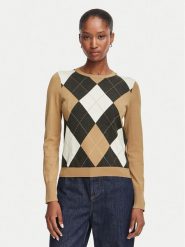 Marella Sweter Emme by Marella Carabo 2625366131 Brązowy jasny Regular Fit. Brązowe swetry Marella, xl, bez wzorów, z wiskozy, bez ramiączek. Za 609.99 zł.