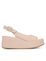 HÖGL Sandały 0-182512-85000 Beżowy. Brązowe sandały Högl, bez wzorów, ze skóry, bez obcasa, na koturnie, bez zapięcia. Za 849.99 zł.