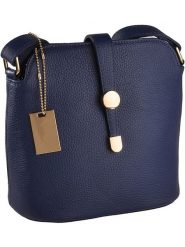 Florence Bags Skórzana torebka "Larissa" w kolorze granatowym - 26 x 21 x 12 cm rozmiar: onesize. Niebieskie torby na ramię Florence Bags, bez wzorów, z materiału, na ramię, bez dodatków. Za 217.99 zł.