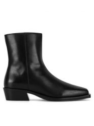 Gino Rossi Botki EVELYN-116201 Czarny. Czarne botki Gino Rossi, bez wzorów, ze skóry, bez obcasa, na płaskiej podeszwie, bez zapięcia. Za 265.99 zł.