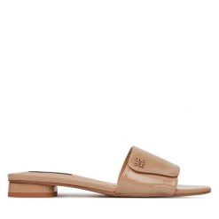 Klapki Nine West. Brązowe klapki Nine West, bez wzorów, bez obcasa. Za 109.99 zł.