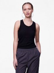 Pieces Top dzianinowy w kolorze czarnym rozmiar: S. Czarne topy Pieces, s, bez wzorów, z dzianiny, bez kołnierzyka, bez ramiączek. Za 43.99 zł.