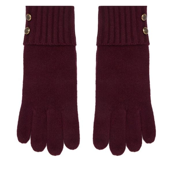 Rękawiczki LAUREN RALPH LAUREN. Czerwone rękawiczki Lauren Ralph Lauren, bez wzorów, z dzianiny. Za 329.99 zł.
