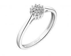 Pierścionek z białego złota z diamentami - 0,07 ct - próba 585. Białe pierścionki Apart, z diamentem, złote. Za 2,290.00 zł.
