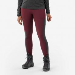 Legginsy trekkingowe damskie Forclaz Travel 500. Brązowe legginsy SIMOND, m, bez wzorów, z elastanu. Za 179.99 zł.