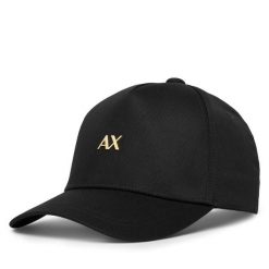 Czapka z daszkiem Armani Exchange. Czarne czapki Armani Exchange, bez wzorów. Za 279.99 zł.